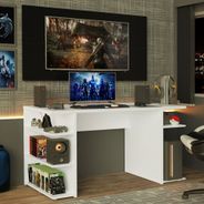 Mesa para Computador Gamer e Painel para TV até 50 Madesa Branco/Preto