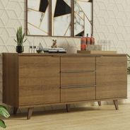 Buffet Aparador Madesa 3 Gavetas e 2 Portas com Pés Rustic