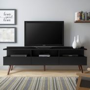 Rack para TV até 65 Polegadas Madesa Londres com Pés Retro Preto