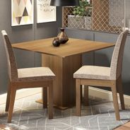 Conjunto Sala de Jantar Madesa Tatá Mesa Tampo de Madeira com 2 Cadeiras Rustic/Fendi