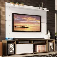 Rack Madesa Cancun e Painel para TV até 65 Polegadas Rustic/Branco 6E09