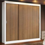Guarda Roupa Casal Madesa Mônaco 3 Portas de Correr Branco/Rustic
