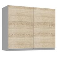 Armário Aéreo Madesa Glamy 80 cm 2 Portas Branco/Saara