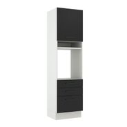 Torre Quente Madesa Agata 60 cm 1 Porta 3 Gavetas Branco/Preto