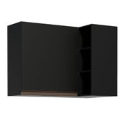Armário Aéreo de Canto Madesa Reims 1 Porta e Adega Preto