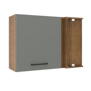 Armário Aéreo de Canto Madesa Agata 1 Porta Rustic/Cinza