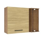 Armário Aéreo de Canto Madesa Agata 1 Porta Rustic/Carvalho