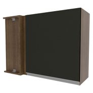 Armário Aéreo de Canto Madesa Glamy 1 Porta Rustic/Preto
