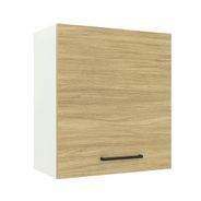Armário Aéreo Madesa Agata 60 cm 1 Porta Branco/Carvalho