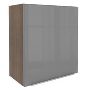 Armário Aéreo Madesa Lux 60 cm 1 Porta Rustic/Cinza