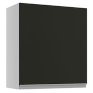 Armário Aéreo Madesa Glamy 60 cm 1 Porta Branco/Preto