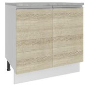Balcão Madesa Glamy 80 cm 2 Portas Branco/Saara