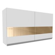 Armário Aéreo Madesa Glamy 120 cm 2 Portas com Vidro Branco