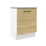 Balcão Madesa Agata 60 cm 1 Porta Branco/Carvalho