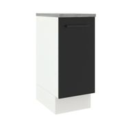 Balcão Madesa Agata 35 cm 1 Porta Branco/Preto