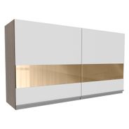 Armário Aéreo Madesa Glamy 120 cm 2 Portas com Vidro Rustic/Branco