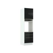 Torre Quente Madesa Lux 60 cm 1 Porta 3 Gavetas Branco/Preto
