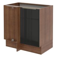 Balcão de Canto Madesa Lux 1 Porta Rustic/Preto