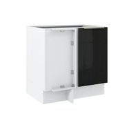 Balcão de Canto Madesa Lux 1 Porta Branco/Preto