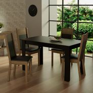 Conjunto Sala de Jantar Madesa Havana Mesa Tampo de Madeira com 4 Cadeiras Preto/Rustic