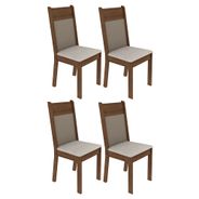 Kit 4 Cadeiras 4280 Madesa Rustic/Crema/Pérola