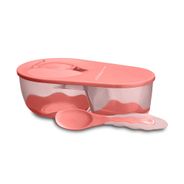 Prato Fundo Com Divisória E Colher Funny Meal Rosa Multikids Baby - BB054