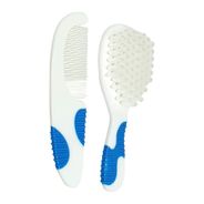 Pente E Escova Para Cabelo Soft Touch Azul  Multikids Baby - BB156