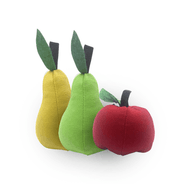 Combo Pet - Brinquedo De Pelúcia Para Gatos Horti-Fruti Collection Maçã Vermelho, Pelúcia Pera Amarela e Pelúcia Pera Verde Mimo - PP216K