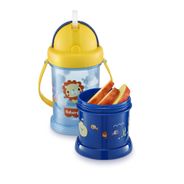 Copo Com Porta Snack Playfyl Summer Sky 300 Ml Azul Fisher Price - BB1012