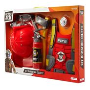 Brincando de Ser Kit Bombeiro Colete Indicado para + 3 anos Vermelho Multikids - BR963OUT [Reembalado]