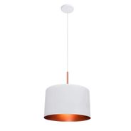 Pendente Alumínio Buque 35cm Ref.456 – Itamonte | Branco C/ Cobre