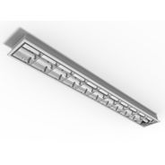 Luminaria Para 2 Lamp. Led 20w Vazia 120cm Embutir C/Aleta Alum.154105 - Lumepetro