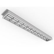 Luminária Para 2 Lampadas Led 10W Vazia 60cm Sobrepor Com Aleta Aluminio 148109 - Lumepetro