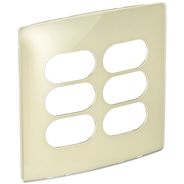 Placa 3+3 Postos Separados 4x4 Quinoa Gloss Nereya Ref.663434 - Pial