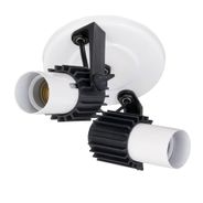 Spot Sobrepor Aletado Branco Com Preto Para 2 Lampadas E-27 - Rioprelustre
