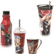 Kit THOR - 2 Copos diferentes, Caneca e Garrafa - Marvel