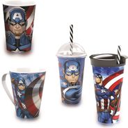 Kit Capitão America -  3 Copos diferentes e caneca - Marvel