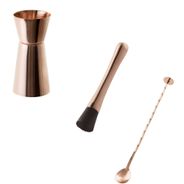 Dosador duplo, bailarina e macerador drinks - inox cobre