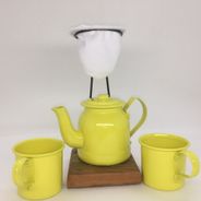 Kit de Café Egoista - Individual - Amarelo - Demolição - feito a mão