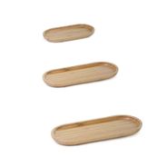 Kit de 3 Bandejas Petisqueiras de bambu