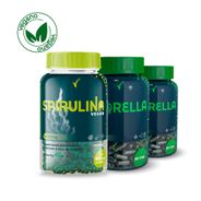 KIT SPIRULINA - 30 DIAS - 60 CÁPSULAS + CLORELLA - 40 DIAS - 120 CÁPSULAS