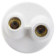 Plafon Com Soquete Duplo P/2 E-27 Branco - Reue Iluminação