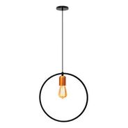 Pendente Lira Redondo 30CM Preto Fosco Para/1E-27 Ref.7601 - Caisma