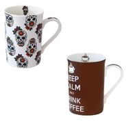 Canecas 2 (duas) de porcelana  Keep Calm  e caveira Skull