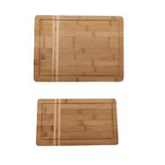 Conjunto de 2 tabuas de bambu com canaleta 32X24 e 29x17