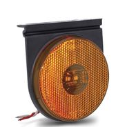 LANTERNA LATERAL COM  SUPORTE 2 LEDS BIVOLT AMARELA COM HASTE ACOPLADA - PRADOLUX - PRL06880041