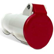 Tomada Industrial Acoplamento S-4256/W 32A 380/440V 4 Polos (3P+T) Vermelho IP67 - Steck
