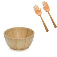 Saladeira de Bambu mod 19 cm pegadores Maozinha - Ecologica