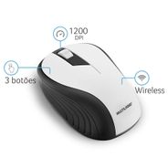 Mouse Sem Fio Wave Conexão Usb 1200dpi 3 Botões Ergonômico Branco - MO216